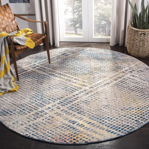 Vista 11 de SAFAVIEH Monray Collection - Alfombra decorativa de 3 x 5 pies, azul y multicolor, diseño moderno abstracto envejecido, no desprende pelusa
