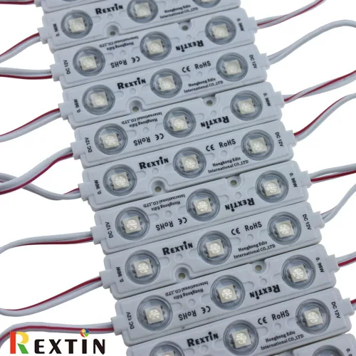 Vista 5 de Súper brillante, 200 unidades, módulo de 3 LED, azul, 5050, SMD, 66-72 lúmenes cada módulo, luz decorativa impermeable, para cartel con letras