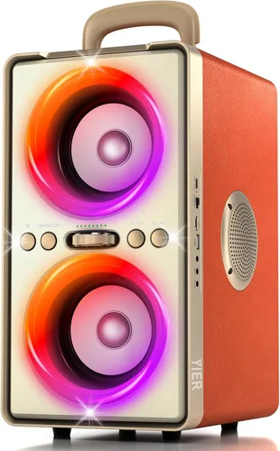 Vista 10 de YIER Altavoz Bluetooth, altavoz de fiesta de pico de 240 W con graves grandes, tiempo de reproducción de 20 horas, TWS, BT5.3, caja de auge