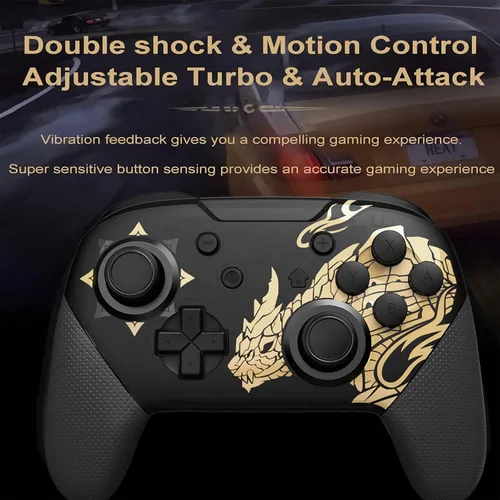 Vista 2 de Dritrip Wireless Pro Controller Compatible with SwitchSwitch LiteSwitch OLED, Switch Remote Gamepad with Joystick, Double Vibration, Wake-up and