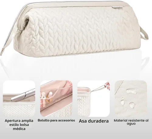 Vista 8 de KarSyon Shark Flex Style Funda para Dyson Airwrap cepillo secador de pelo Revlon herramientas para el cabello, bolsa de viaje, estuche de Beige