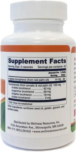 Vista 7 de Wellness Resources Daily Super E - Complejo de vitamina E de tocotrienol: vitamina E de espectro completo sin soja con tocotrienoles delta, gamma