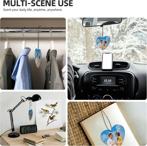 Vista 7 de Ambientador personalizado para automóvil, diseña el tuyo con imagen de texto fotográfico, regalo personalizado para cumpleaños del día de San