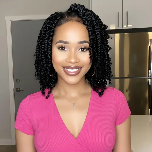 Vista 27 de Fulcrum Pelo de ganchillo Passion Twist de 8 pulgadas, 9 paquetes de cabello pretrenzado y prerrizado para mujeres negras (8 pulgadas