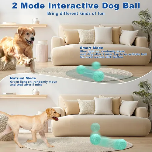 Vista 4 de Magicorange Juguetes interactivos para perros, juguetes automáticos de bolas rodantes para perros, pelotas de tenis con efecto rodante para perros