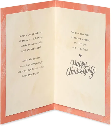 Vista 2 de American Greetings Tarjeta de aniversario para él (The Best In Me)