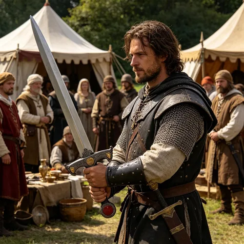 Vista 8 de HOTTERCOS Espada medieval de caballero falsa de espuma vikinga para cosplay