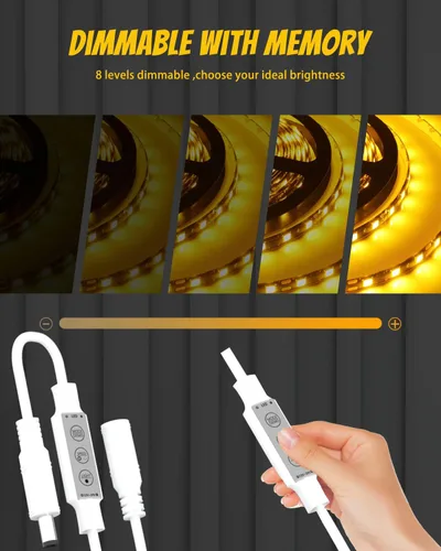 Vista 3 de YM E-Bright Interruptor de atenuación LED en línea, mini flash estroboscópico intermitente, controlador de módulo regulable para tira de luces LED