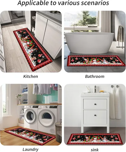Vista 5 de Tapete de baño de muñeco de nieve para bañera, antideslizante, de secado rápido y absorbente, tierra de diatomeas, fregadero, dormitorio, cocina