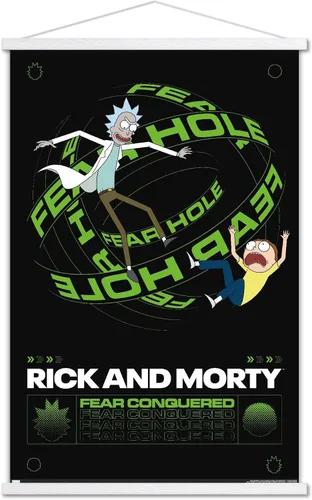 Vista 9 de Trends International Rick And Morty - Póster de pared con agujero del miedo, 22.37 x 34.00 pulgadas, paquete de impresión premium y colgador