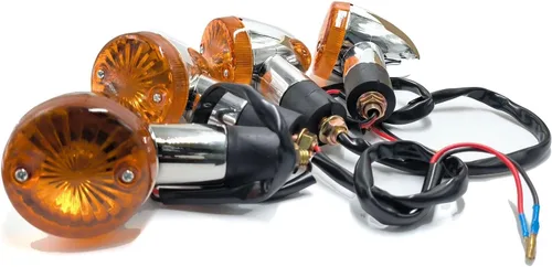 Vista 2 de 4 piezas de luces direccionales universales para motocicleta, intermitentes delanteros y traseros, compatibles con motocicletas Yamaha, Honda, Ámbar