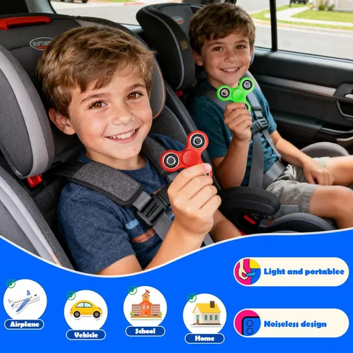 Vista 5 de SCIONE Fidget Spinners - Paquete de 5 juguetes sensoriales para aliviar el estrés para adultos y niños, juguetes para reducir la ansiedad, rellenos