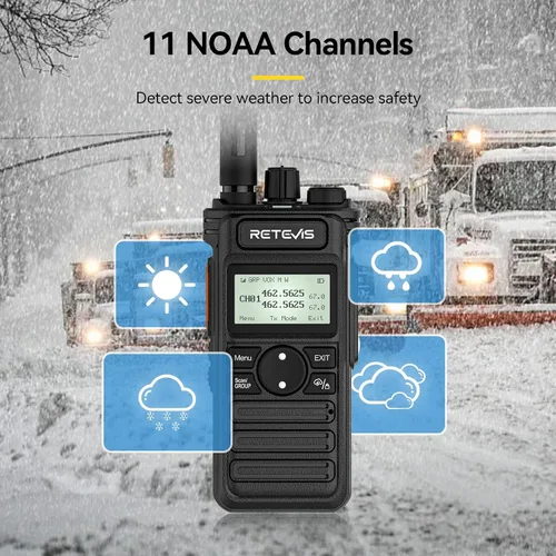 Vista 5 de Retevis RT86S (2ª generación RT86) Radio bidireccional de largo alcance, radio de emergencia, Walkie Talkie NOAA, alta potencia, radio GMRS duradera