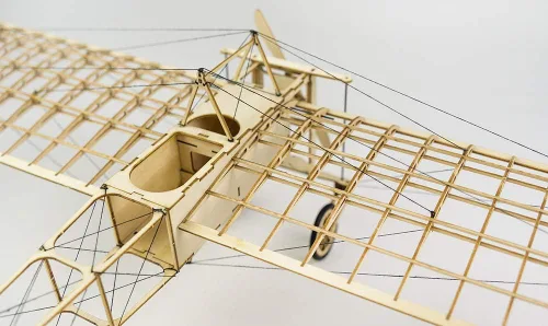 Vista 4 de Kits de avión de madera Balsa, modelos de madera Bleriot para manualidades, kits de aviones de madera de balsa cortados con láser, kits