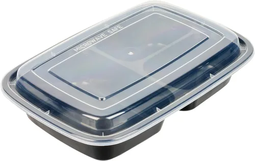 Vista 17 de Asporto - Cajas para llevar con compartimentos de 32 onzas, 50 recipientes para preparar comidas para microondas, 2 compartimentos, con tapas