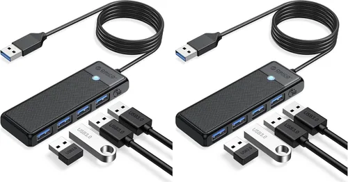 Vista 10 de ORICO Concentrador USB 3.0, concentrador USB de 4 puertos con cable de 3.3 pies, ultrafino USB-Splitter para portátil MacBook Pro, iMac, Surface