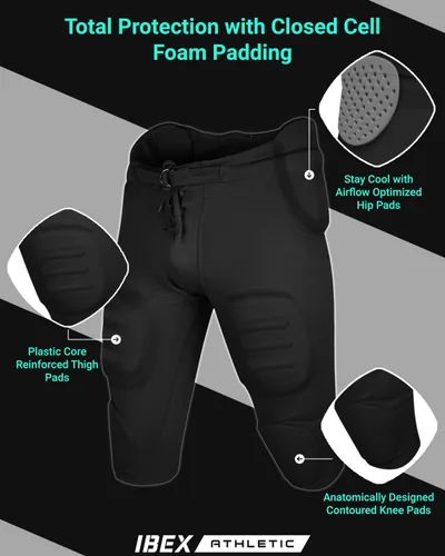 Vista 4 de Pantalones de fútbol integrados para adultos, pantalones de práctica de fútbol para hombre con almohadillas integradas