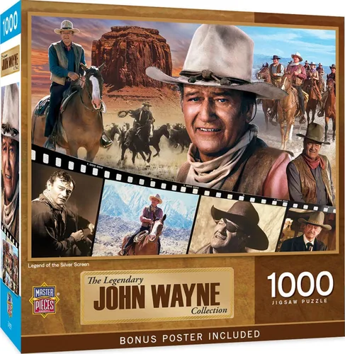 Vista 11 de MasterPieces Rompecabezas de 1000 piezas de John Wayne para adultos, familia o jóvenes, diseño de vaquero de Estados Unidos, 19.25 x 26.75 pulgadas