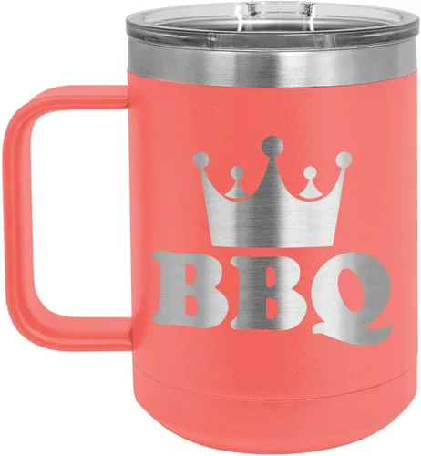 Vista 13 de Taza de café para barbacoa King de 15 onzas con tapa superior deslizante, taza de café de viaje aislado idea de regalo para los hombres que tienen