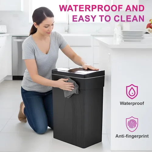 Vista 3 de PayLessHere Basurero de 13 galones / 50 L con tapa, cubo de basura de plástico para cocina, basurero automático sin tacto con sensor de movimiento
