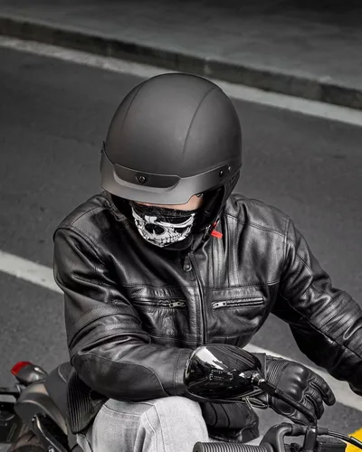 Vista 7 de ILM Medio casco de fibra de vidrio para motocicleta con visera para motocicleta, crucero, ciclomotor, scooter DOT modelo A213