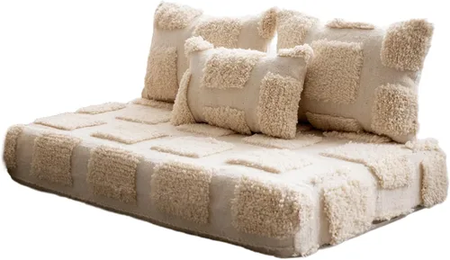 Vista 30 de arabicsofa Sofás de Suelo Coloridos de Estilo Marroquí – Cojines de Suelo Modulares Hechos a Mano (Beige 16, Sofá de Suelo de 4 pies)