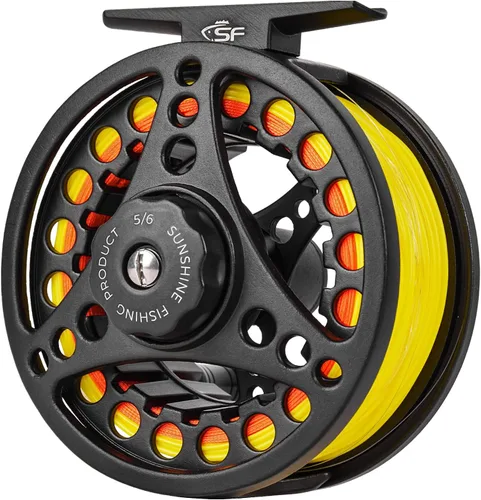 Vista 11 de SF SF-001 Carrete de pesca con mosca de arbor grande con cuerpo de aleación de aluminio 3/4wt 5/6wt 7/8wt Carrete de pesca con mosca precargado MB