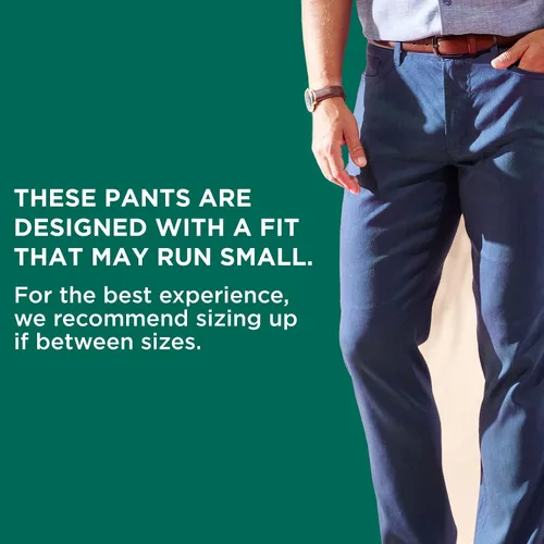 Vista 3 de Cubavera Pantalones de vestir de mezcla de lino con frente plano para hombre