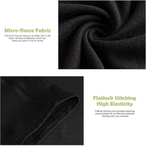 Vista 5 de Conjunto de ropa interior térmica para hombre forro polar de invierno capa base de pantalones largos secado rápido térmico para caza esquí