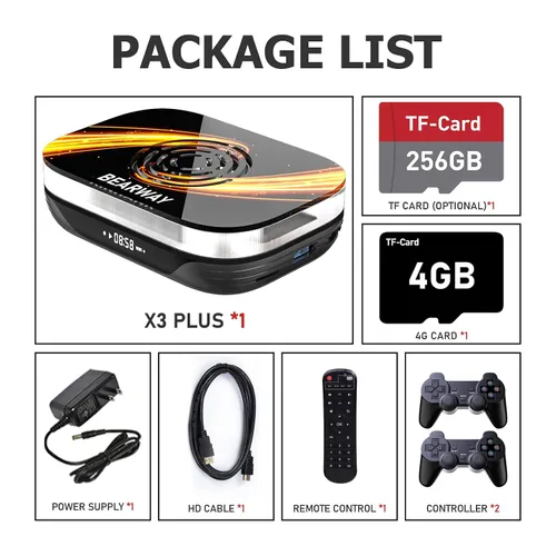 Vista 7 de Bearway Retro Game Consoles Super Console X3 Plus 114,000+ Games Video Game Console Plug Play Video Games for TV EmuELEC 4.5Android 9.0CoreE 3