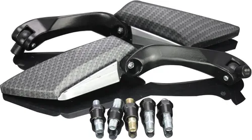 Vista 2 de 1 par de mini espejos de motocicleta de carbono negro compatibles para Ducati Diavel
