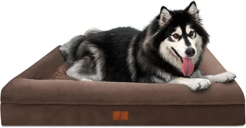 Vista 7 de Cama ortopédica grande para perros, cama impermeable para perros con funda extraíble, sofá suave para mascotas con 4 lados extraíbles y base