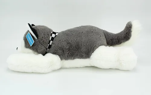 Vista 3 de Husky siberiano con bufanda de peluche para perro, cachorro de peluche, juguete de 20 pulgadas