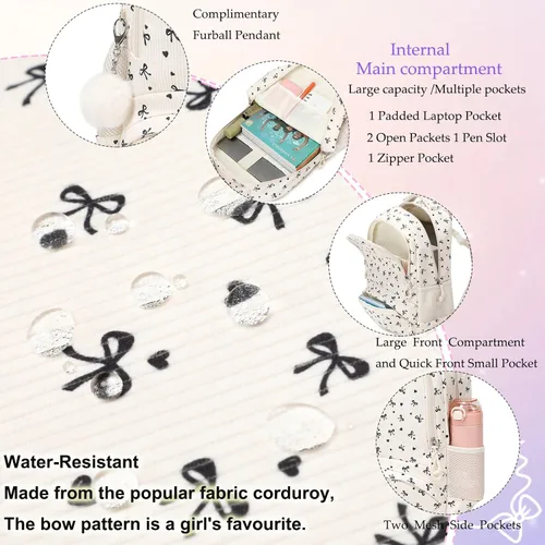 Vista 33 de Juego de mochila para niñas con diseño de unicornio, mochila escolar para niños, mochila para libros para niñas, set 3 en 1, regreso a clases