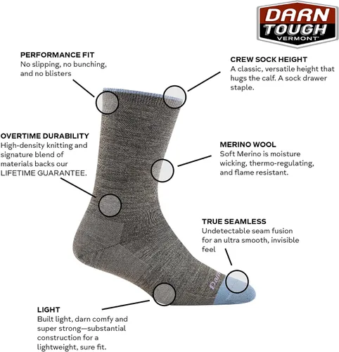 Vista 2 de Darn Tough Calcetín básico sólido estilo de vida para mujer (estilo 6012)
