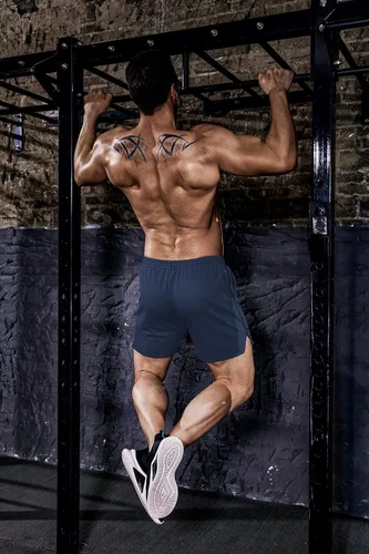 Vista 3 de COOFANDY Paquete de 2 pantalones cortos de entrenamiento de gimnasio para hombre, pantalones de malla ligeros para culturismo, entrenamiento