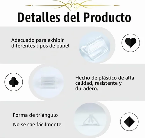 Vista 3 de 80 soportes para tarjetas de plástico translúcido para manualidades, soportes de números de mesa de 0.7 pulgadas, clips de tablero de papel