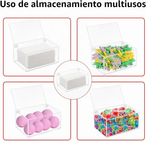Vista 5 de Contenedor de hojas para secadora de acrílico, contenedor de hojas de secadora transparente con tapa para la lavandería, transparente