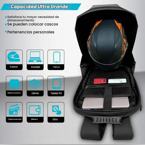Vista 3 de Crelander Mochila LED para motocicleta, mochila de caballero de 17 pulgadas con pantalla programable para bricolaje, carcasa rígida impermeable 3D