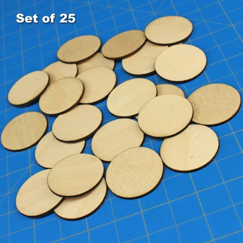 Vista 4 de LITKO Bases redondas de 1.122 in Compatible con Warhammer 40K Madera contrachapada de 0.059 in