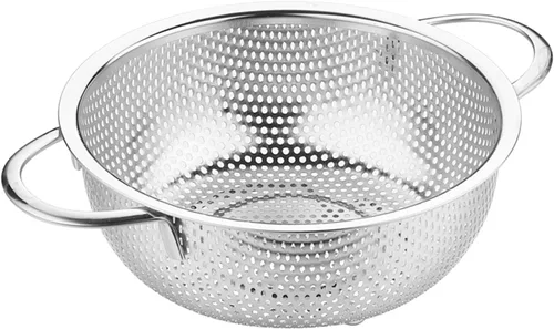 Vista 10 de KICHOUSE Cuenco de lavado de arroz, colador de acero inoxidable, doble asa, colador de verduras, coladores para cocina, fideos, cesta de colador