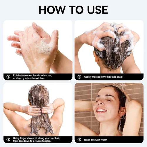 Vista 7 de Barra de champú para el cabello, limpieza profunda para la pérdida de cabello del cuero cabelludo, champú orgánico control de aceite, 0 aceite