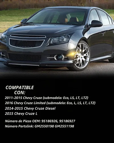 Vista 4 de Ensemble de luces de marcador lateral LED Bestview, lámparas de señal de estacionamiento para parachoques delantero compatibles para Chevy Cruze