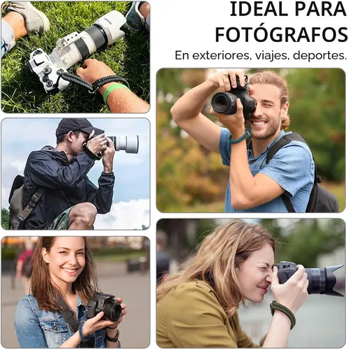 Vista 4 de AQAREA Correa de muñeca para cámara DSLR sin espejo, correa de mano de cámara de liberación rápida con conector más seguro (negro) con conector