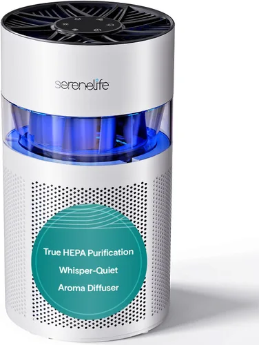 Vista 9 de SereneLife Purificador de aire HEPA para el hogar, WiFi inteligente y control de aplicaciones, purificador de aire ultra silencioso para dormitorios