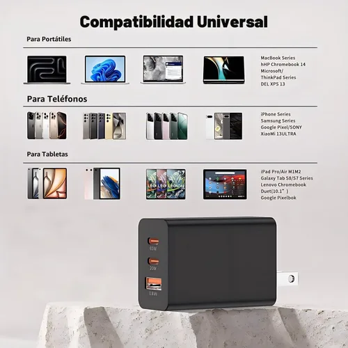 Vista 7 de Paquete de 2 cargadores súper rápidos USB-C de 65 W para Galaxy S26, bloque