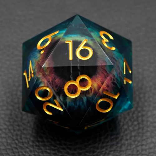 Vista 17 de Liquid Core - Dados gigantes de 1.97 pulgadas, dados de mazmorras y dragones hechos a mano con caja de regalo. RPG poliédrico D20 de 1.969 in