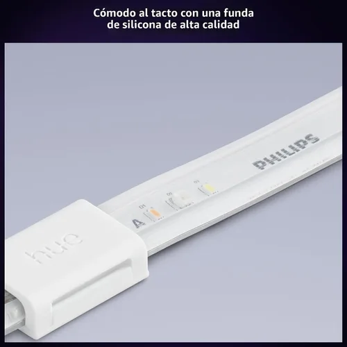 Vista 6 de PHILIPS Hue Kit de Base de Tira de Luces LED Inteligente RGBWW Solo de Interior de 10 Pies, 1 Paquete, Control con Aplicación Hue, Tiras de Luces