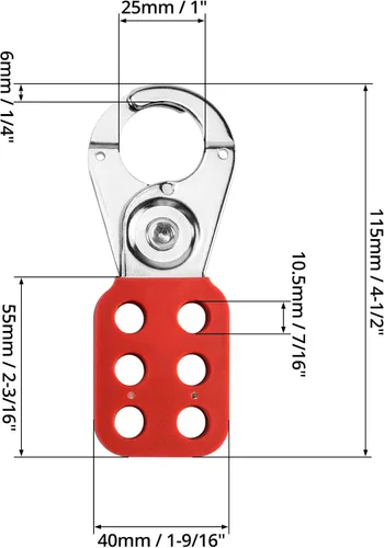 Vista 6 de QWORK Lock Out - Cerrojo de acero inoxidable a prueba de manipulaciones con mandíbula extendida, paquete de 12