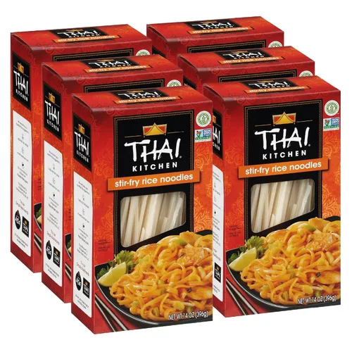 Vista 26 de Thai Kitchen Fideos de arroz salteados, sin gluten, sin OMG, dos ingredientes, cocción rápida, para Pad Thai y otros platos salteados, 14 onzas